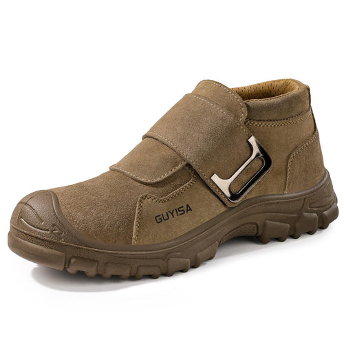 GLANOUDUN Welding Boots for Men Comfortable Work Boots for Men Soft Sole Steel Toe Boots Industrial Safety Boots Construction Shoes Working Boots for Welder