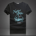 Men's Short Sleeve Cotton Crew Neck T-Shirt (Black/White)